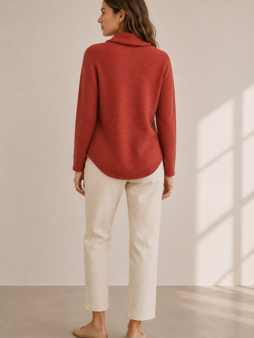 CYNTHIA ROWLEY 100% Cashmere Salmon Pullover Cowl Neck Knit Sweater Women's S - Picture 2 of 8